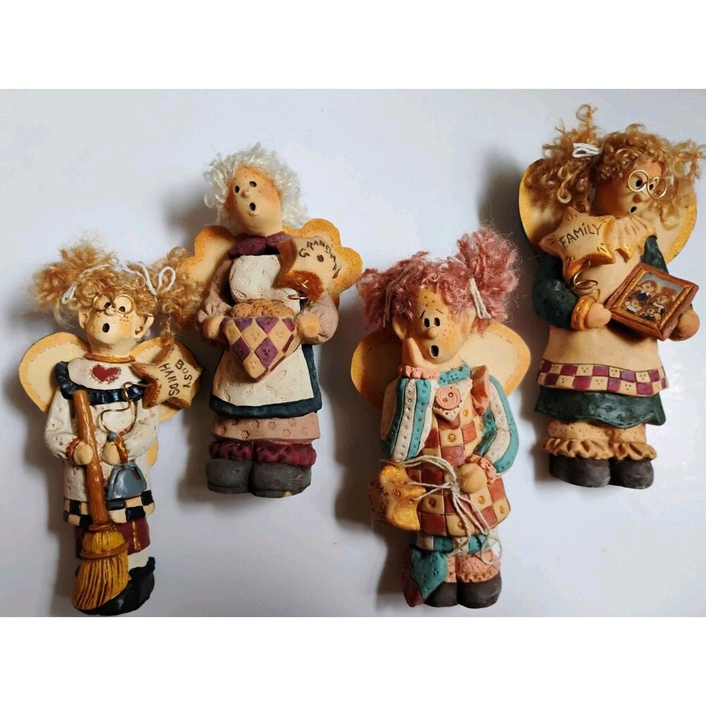 Vintage 1991 Designs by Diana Angels Lot 4 Grandma Family Folk Art Figures
